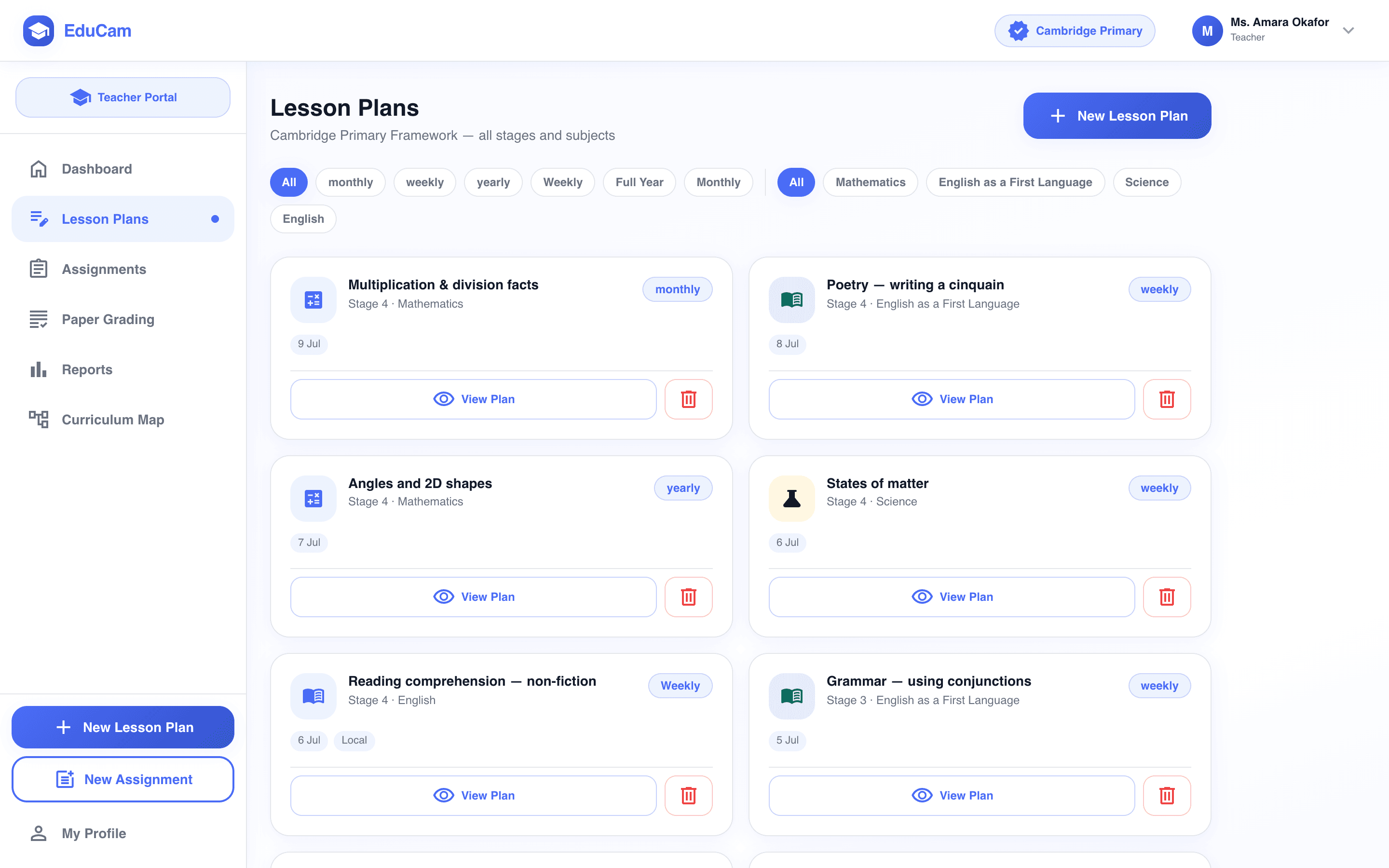 Lesson plans library